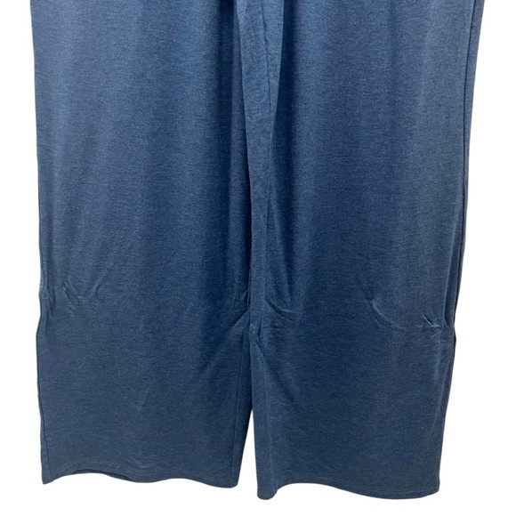 Soft Surroundings Sylvie Smocked Blue Jersey Knit Wide Leg Jumpsuit Womens Large - Picture 4 of 7